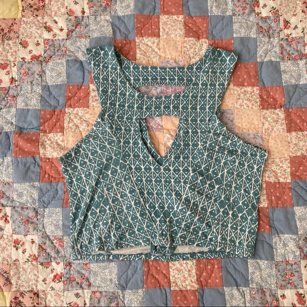 Manaola Aloha Tribal Cut Out Crop Top